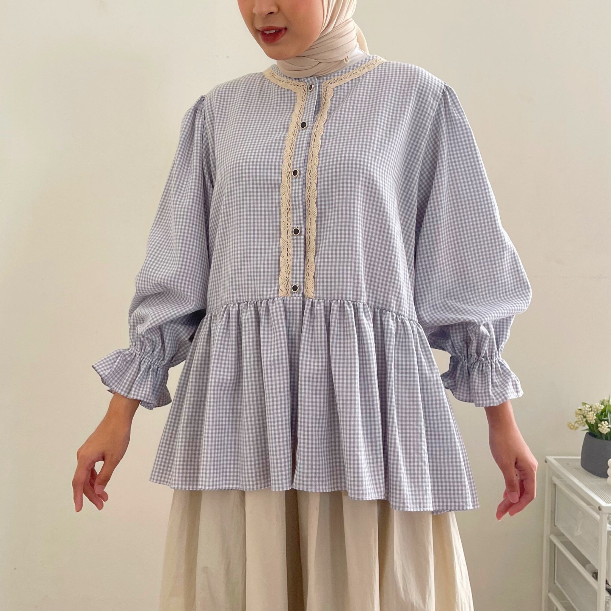 Image of Eclemix Top Lana | Atasan Wanita Blouse Baby Doll Kancing Depan